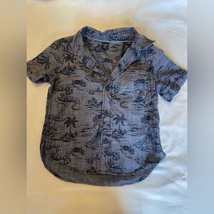 BABY GAP Tropical Print Gray Shirt
